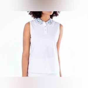 Women’s NVO Shayla White sleeveless GOLF Polo size small NWT‎